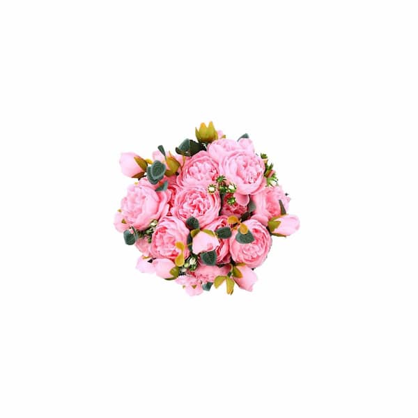 Unbranded Light Pink 11.8 in. Artificial Peonies Flowering Plants Decor