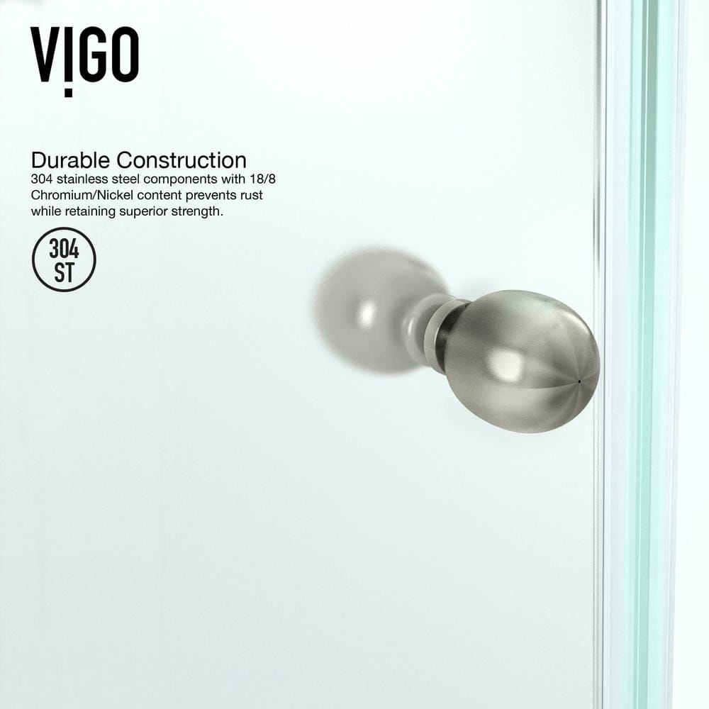 Verona 42'' Brushed Nickel Frameless Neo-Angle Shower Enclosure