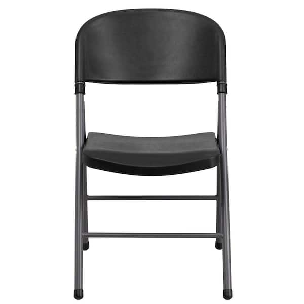 Carnegy Avenue Black Metal Folding Chair (2-Pack) CGA-RB-275022-BL 