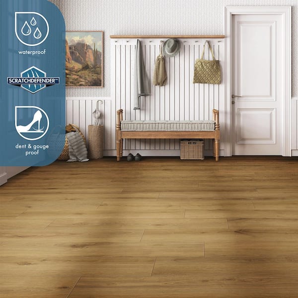 Cedar Creek Oak 9.44 in W x 47.64 in L Waterproof Hybrid Resilient Flooring (25.01 sq. ft. /case)