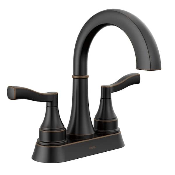Delta Faryn 4 in. Centerset Double-Handle Bathroom Faucet in Oil Rubbed Bronze