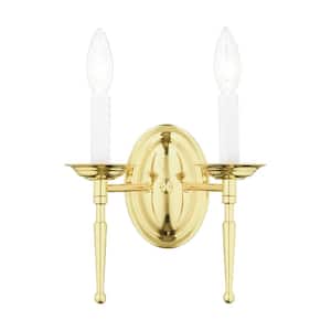 Williamsburgh 2 Light Polished Brass Wall Sconce