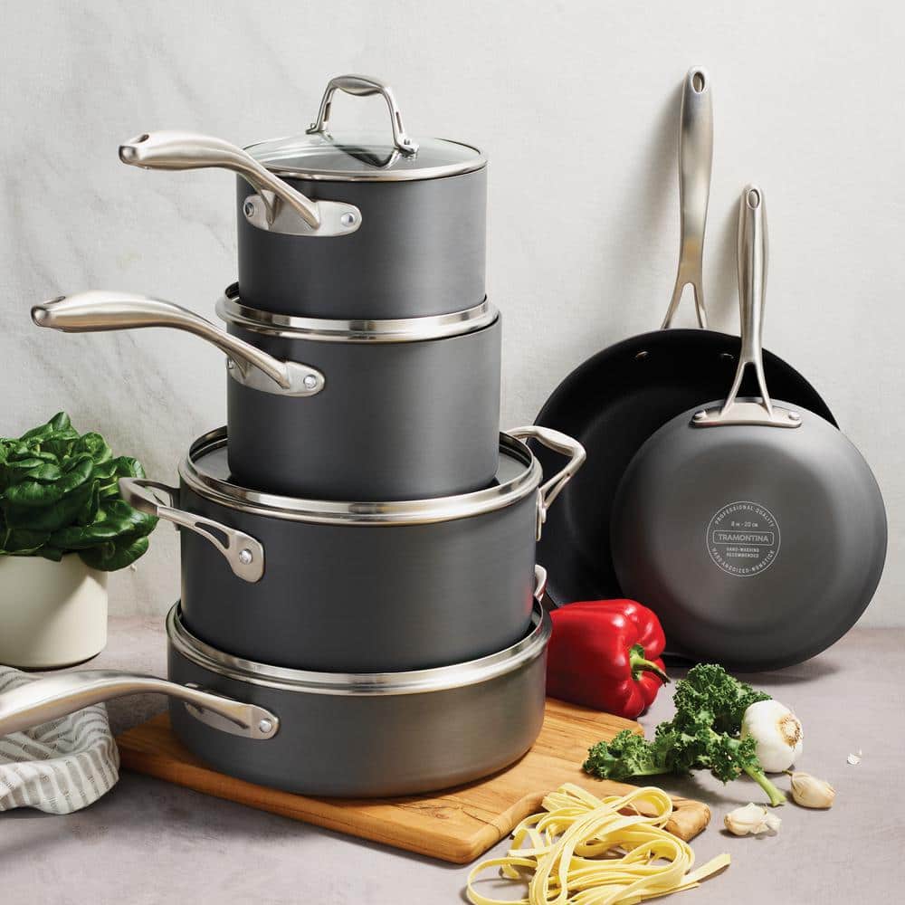10-Piece Non-Stick Hard Anodized Aluminum Cookware Set
