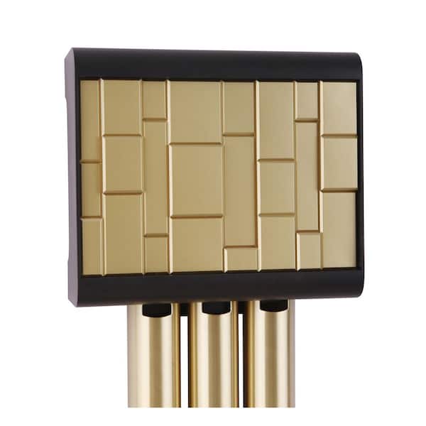 Hardwired Westminster Doorbell Chime-4 or 8-Note for Front Door, Single-Note for Secondary Entrances, Black/Brass Finish