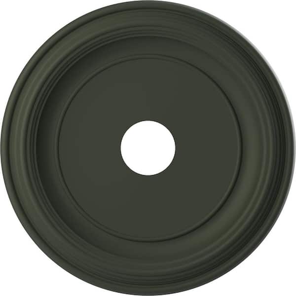 Ekena Millwork 19" O.D. x 3-1/2" I.D. x 1-1/2" P Traditional Thermoformed PVC Ceiling Medallion in UltraCover Satin Hunt Club Green
