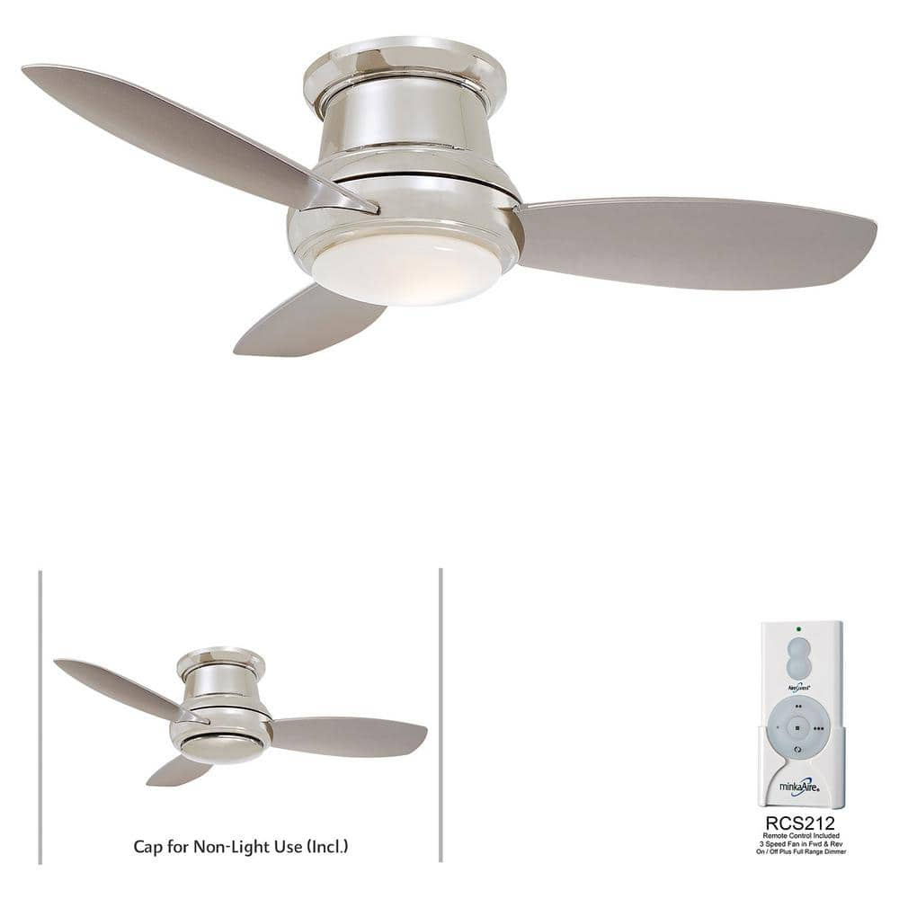 MINKA AIRE Concept II 44 In Integrated LED Indoor Polished Nickel   Minka Aire Ceiling Fans With Lights F518l Pn 64 1000 