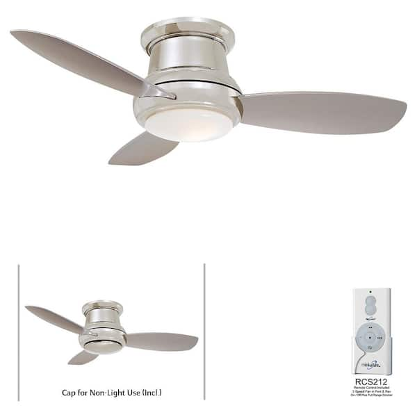 MINKA-AIRE Concept II 44 in. Integrated LED Indoor Polished Nickel Ceiling Fan with Light with Remote Control