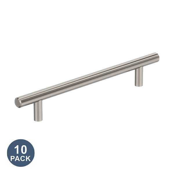 Bar Pulls 6-5/16 in. (160mm) Center-to-Center Satin Nickel Bar Cabinet Pull-10 Pack