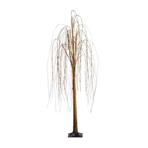 6 ft. Pre-Lit Artificial Willow Tree with 160 Warm White LED Lights