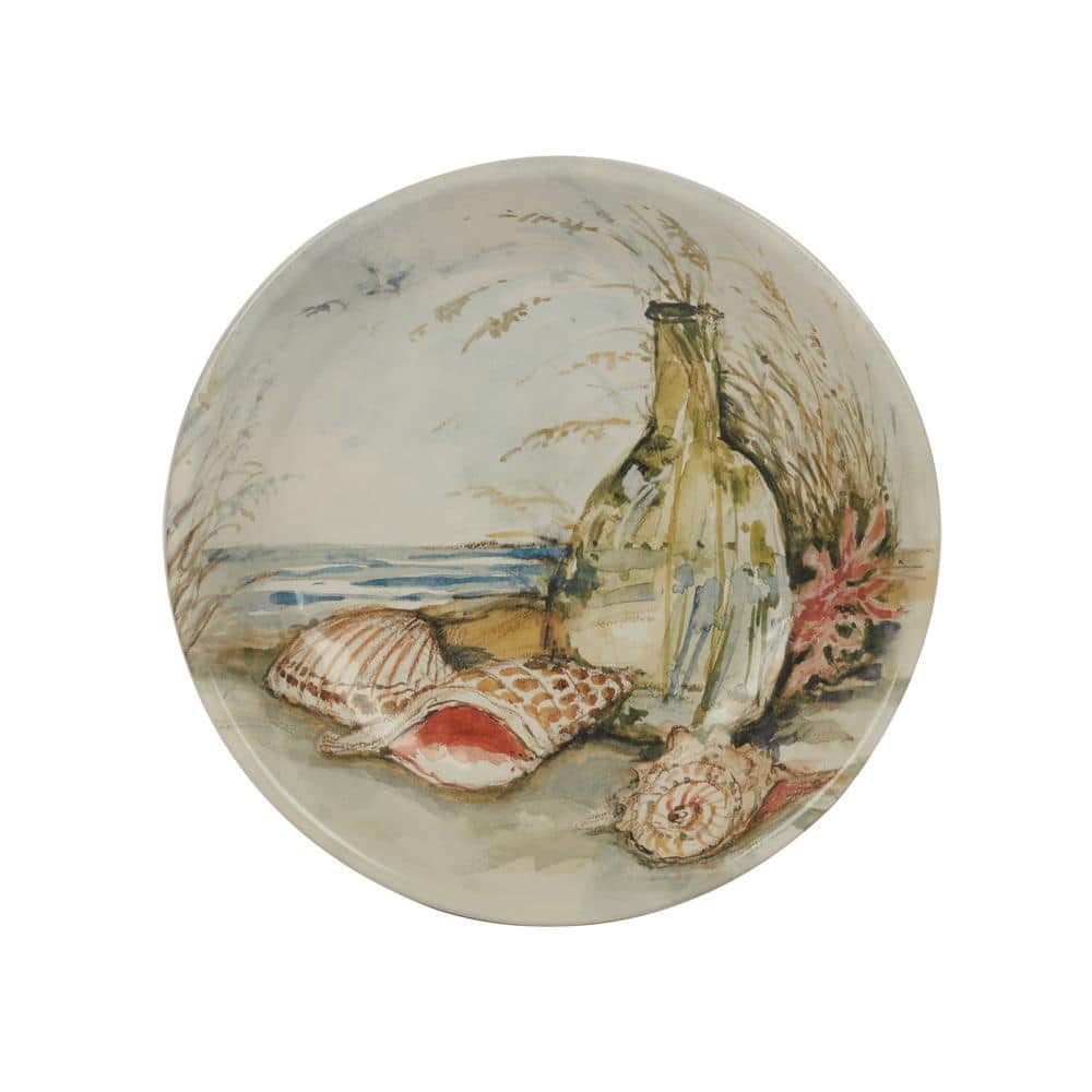 Coastal Landscape Multicolor Ceramic Soup and Pasta Bowls Set