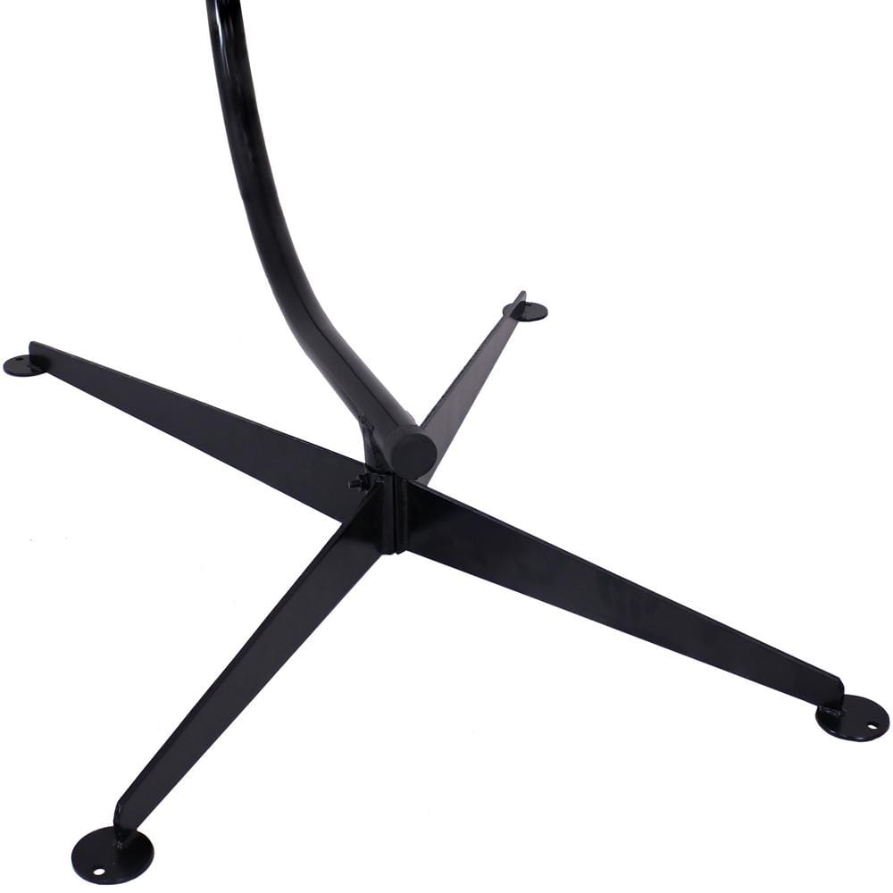Black Powder-Coated Steel C-Stand Hammock Chair Stand