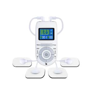 12-Modes Digital Dual Channel Electric EMS Muscle Massage Stimulator Therapy, Body Massager in White