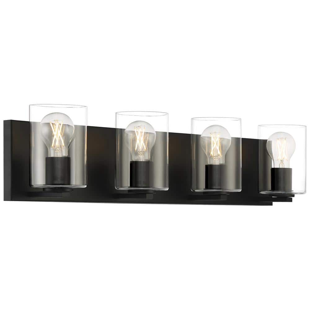 Oslo Matte Black Cylinder 3-Light LED Vanity Wall Sconce