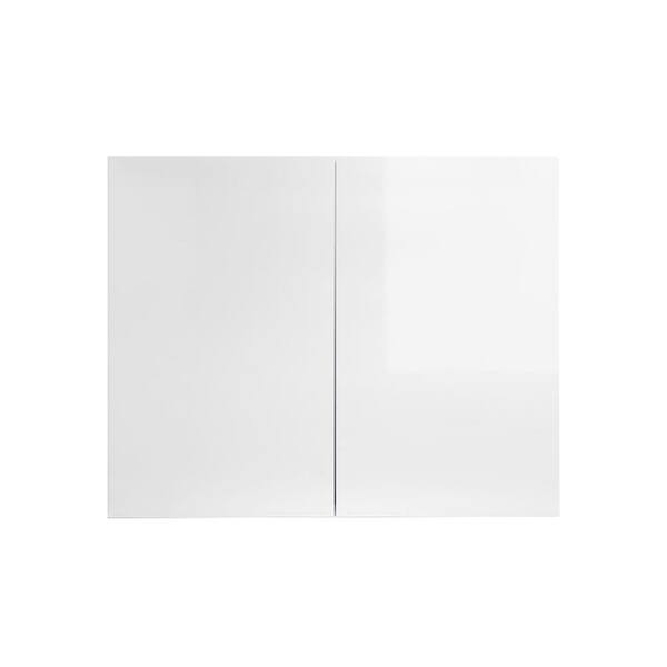 Valencia Assembled 30 in. W x 12 in. D x 36 in. H in Gloss White Plywood Assembled Wall Kitchen Cabinet
