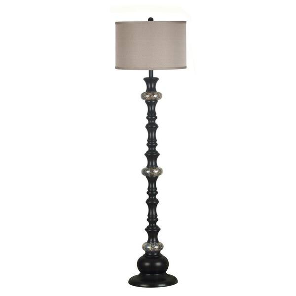 Kenroy Home Hobart 59 in. Oil-Rubbed Bronze with Marble Accents Floor Lamp