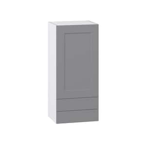 Bristol Painted 18 in. W x 40 in. H x 14 in. D Slate Gray Shaker Assembled Wall Kitchen Cabinet with 2-Drawers