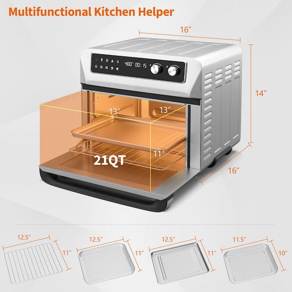 1300W/20Qt 5-in-1 Air Fryer Toaster Oven Family Size Countertop