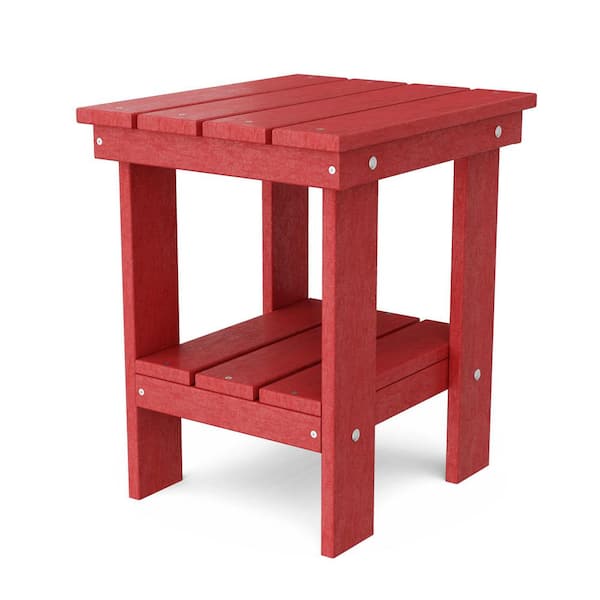Wildridge Freedom Cardinal Red HDPE Plastic Outdoor Side Table