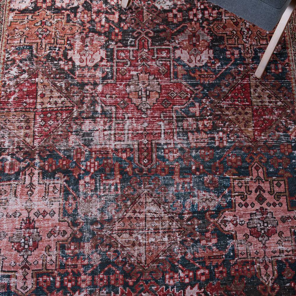 Tucson Square Easy-Care Rust & Green Synthetic Area Rug - 6'x6'