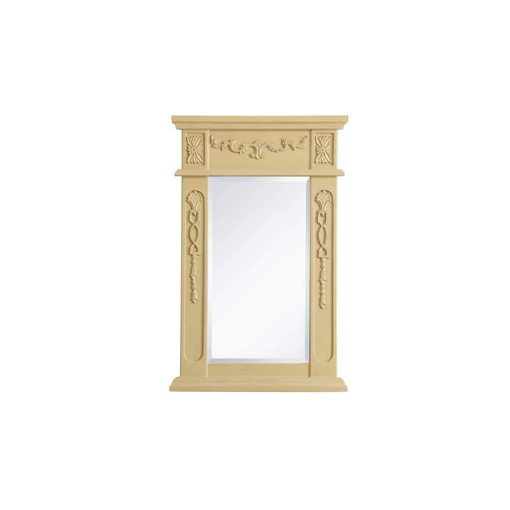 Medium Rectangle Light Antique Beige Contemporary Mirror (28 in. H x 18 in.