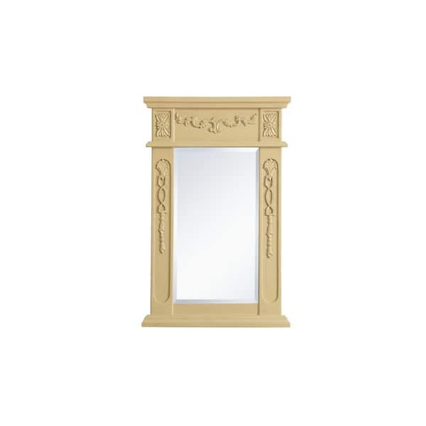 Unbranded Medium Rectangle Light Antique Beige Contemporary Mirror (28 in. H x 18 in. W)