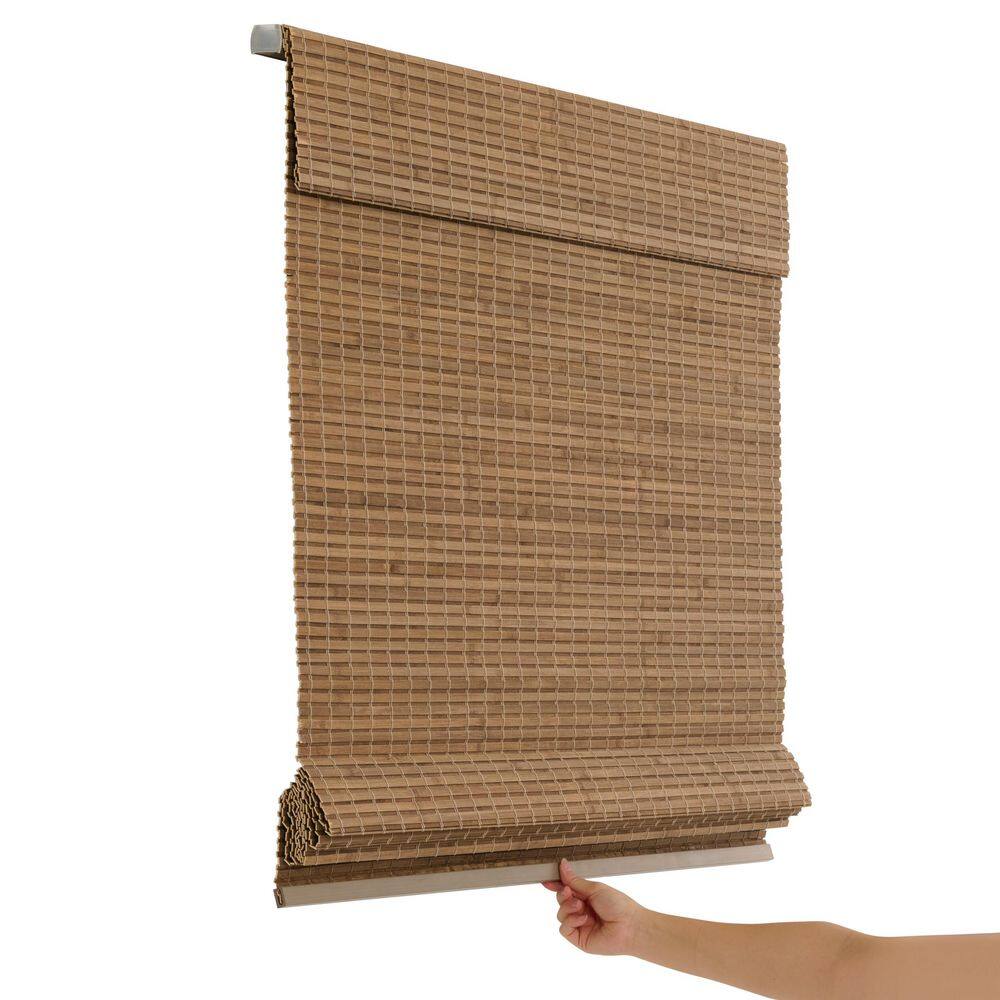 Hampton Smokey Ash Light Filtering Cordless Bamboo Roman Shade-37.5 in. W X 72 in. L price history on PriceWatchPro