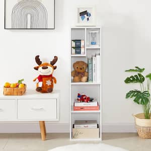 Simple Home 5-Tier Adjustable Shelf Bookcase，White