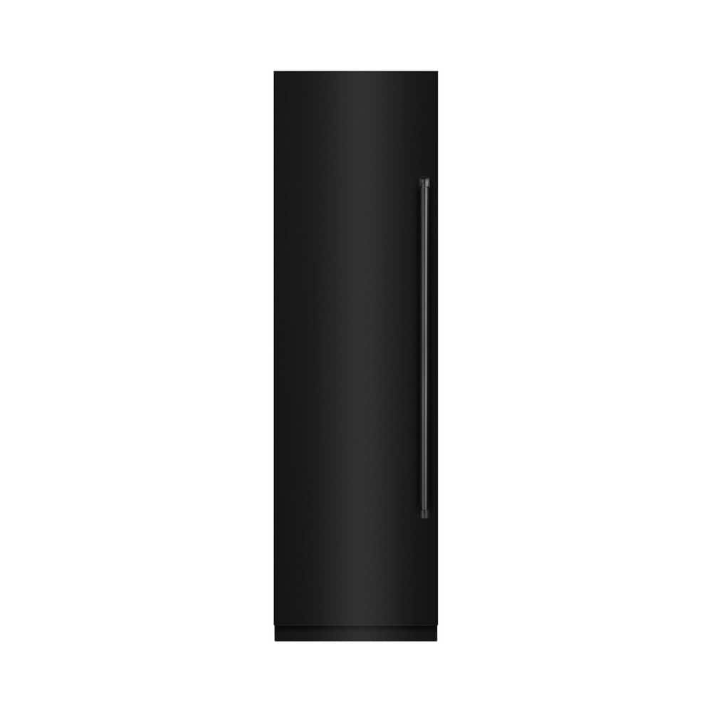 24 in. 12.4 cu. ft. Upright Column Freezer in Black Stainless Steel with Graphite Gray Interior