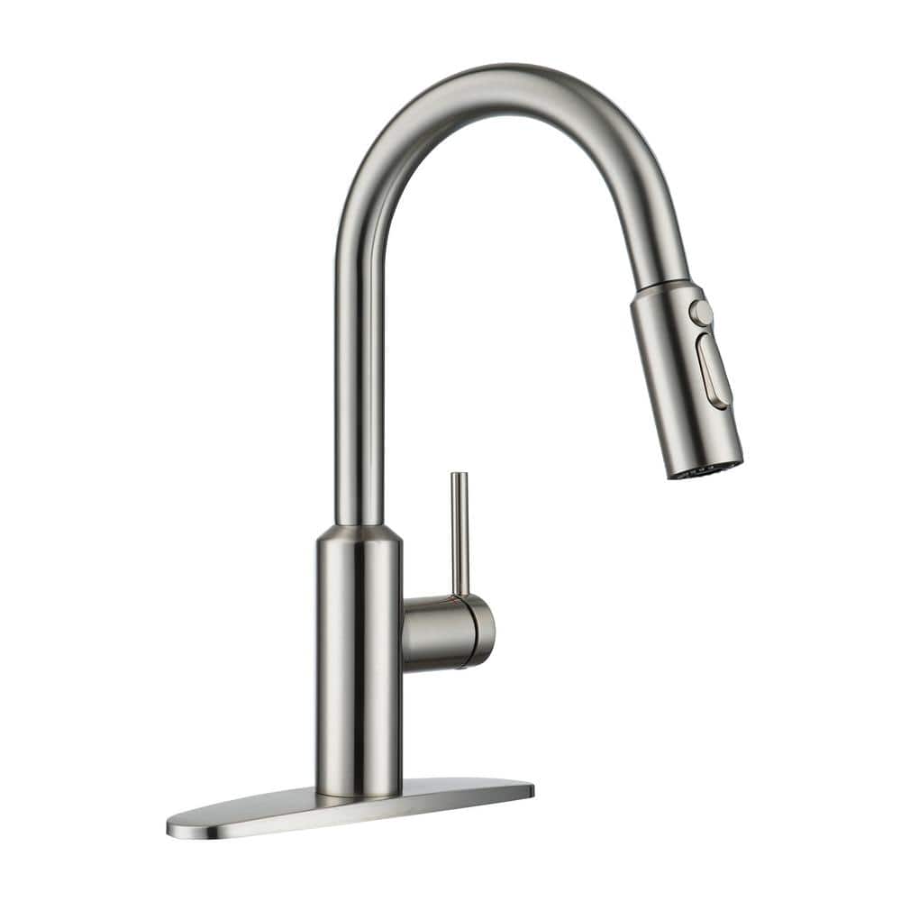 3-Spray Patterns Single Handle Pull Down Sprayer Kitchen Faucet with Detach