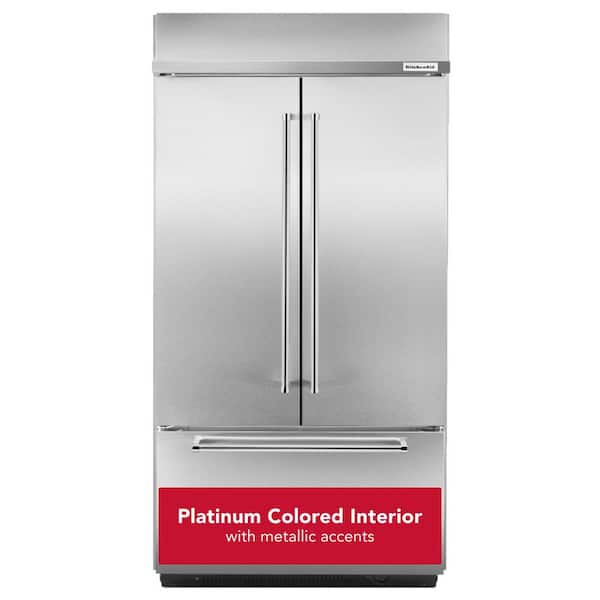 24.2 cu. ft. Built-In French Door Refrigerator in Stainless Steel, Platinum Interior