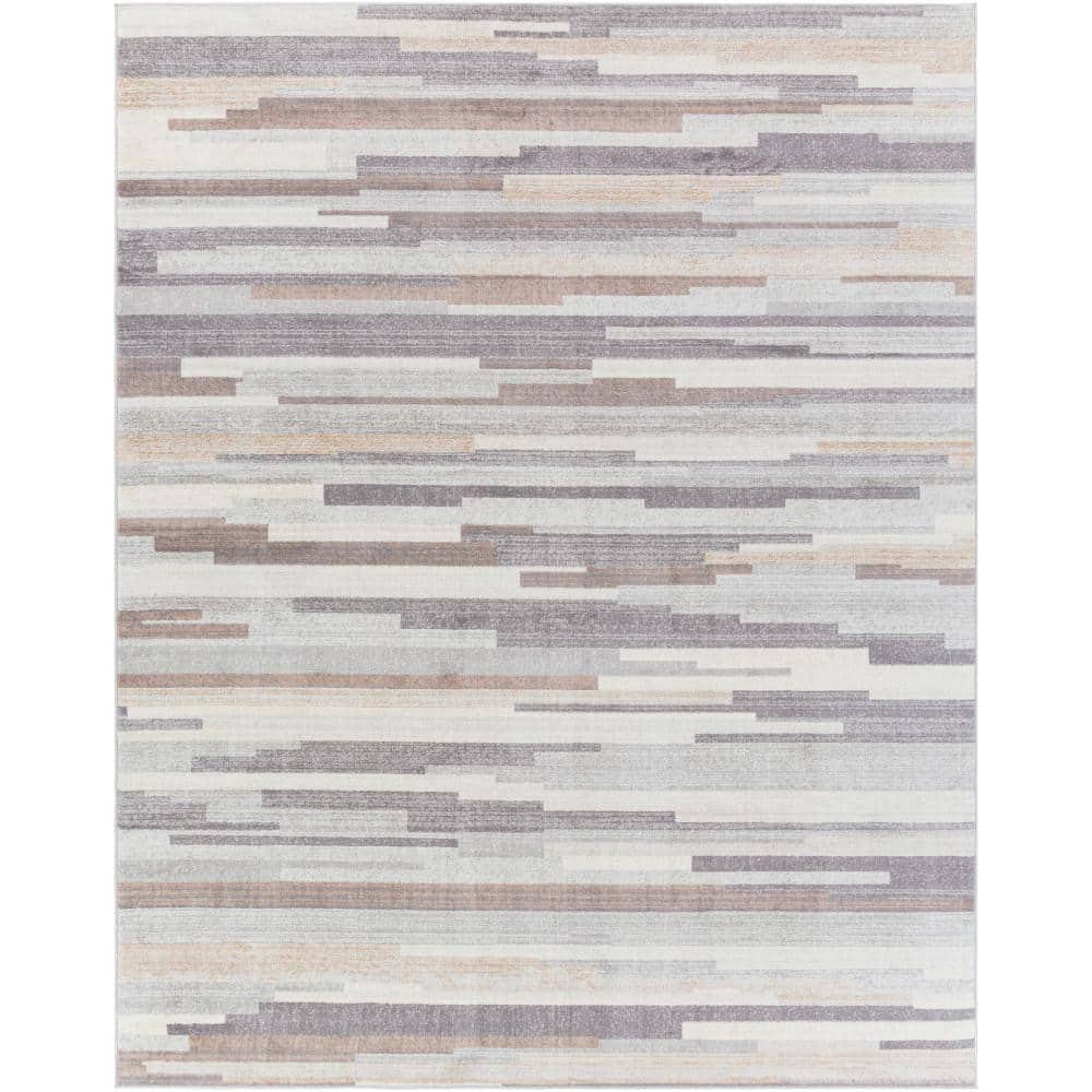 Lenero Medium Gray 7 ft. 10 in. x 10 ft. Striped Modern Area Rug price history on PriceWatchPro