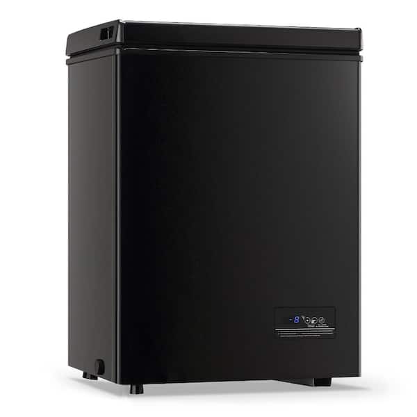 3.5 cu.ft Manual Defrost Mini Upright Freezer in Black with Adjustable 7 Thermostat and Removable Basket