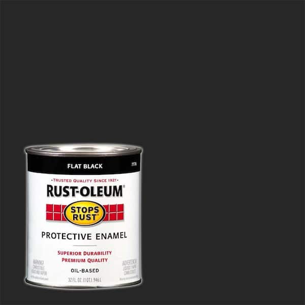 Rust-Oleum Stops Rust 1 qt. Protective Enamel Flat Black Interior/Exterior Paint