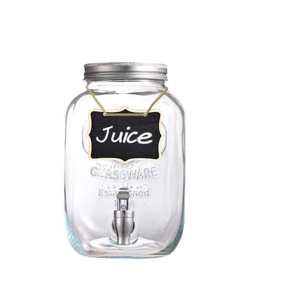 2-Pack 6.8 in. x 6.8 in. x 10.7 in. 128 fl. oz. Clear Glass Punch Bowls, Beverage Dispenser with Fruit Infuser,