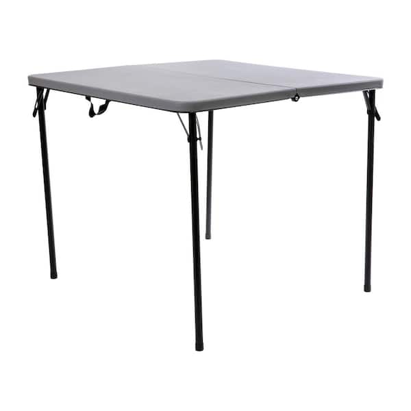 Carnegy Avenue 34 in. x 34 in. Gray Square Plastic Folding Table