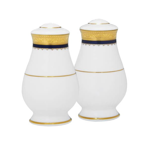 Odessa Cobalt Gold 3.5 in. (Gold) Bone China Salt and Pepper Set