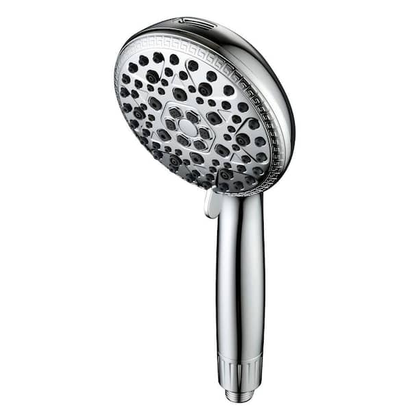 9-Spray Wall Mount Handheld Shower Head 1.6 GPM in Chrome