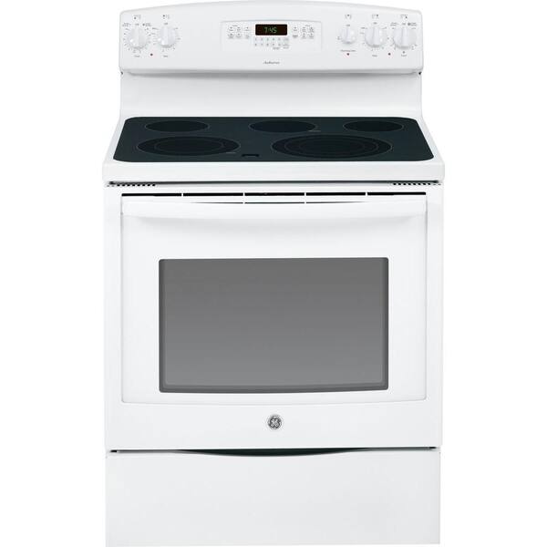 GE 5.3 cu. ft. Electric Range with Self-Cleaning Oven and Convection in White