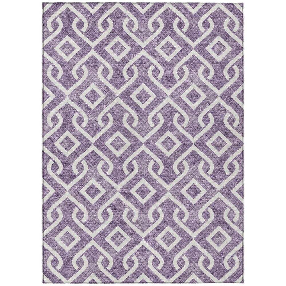 Purple, Ivory 3 ft. x 5 ft. Woven Geometric Polyester Rectangle Indoor/Outdoor Area Rug price history on PriceWatchPro