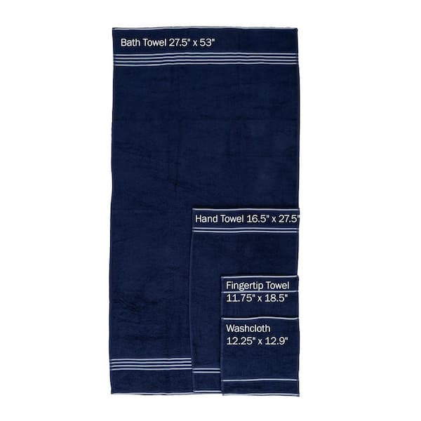 Lavish Home 24-piece Cotton Towel Set, Navy : Target