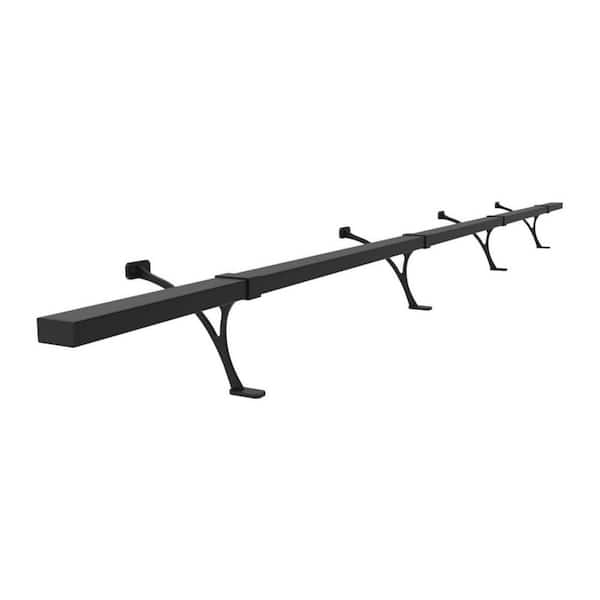 Foot Rail Kit 7 Feet Heavy Duty Steel Square Tube Railing Undercounter Mount Improve Comfort Stability Black