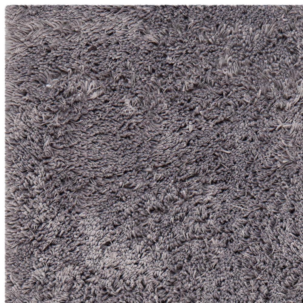 Handmade Gray Tufted Shag Wool Area Rug 2'6" x 4'
