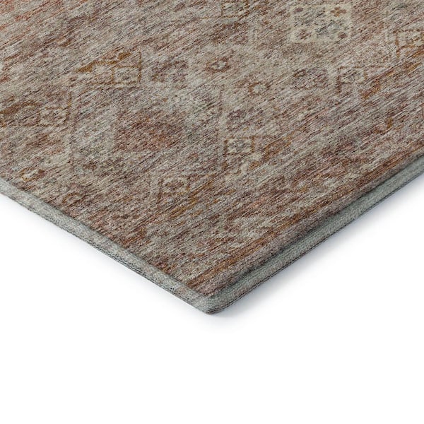 Mayfield Premium Machine Washable Abstract AMF1219 Copper 9 ft. x 12 ft. Area Rug