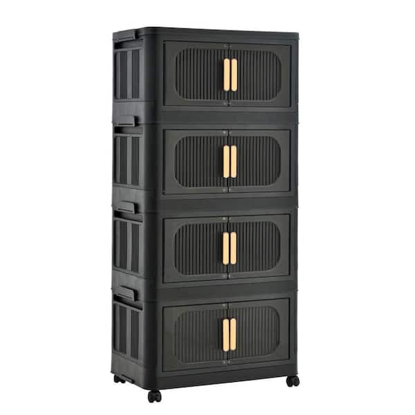 Tahanbath 4-Tier Plastic Storage Cabinet: 20 in. Side Wide