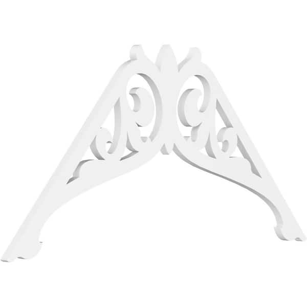 Ekena Millwork 1 in. x 48 in. x 28 in. (14/12) Pitch Carrillo Gable Pediment Architectural Grade PVC Moulding