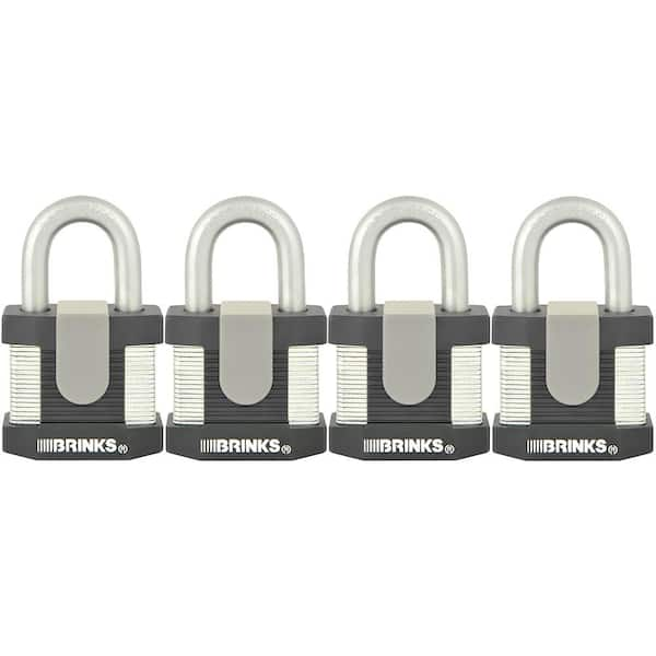 Brinks Commercial 2 in. Laminated Steel Keyed Padlock (4-Pack)