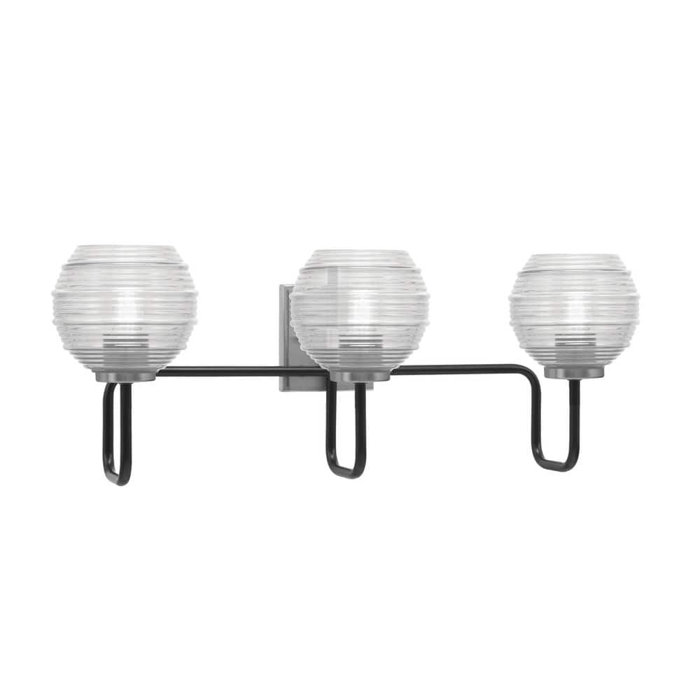 うさ　3点 Elonia 16.5 in. 3 Light Matte Black Vanity Light with 5.75