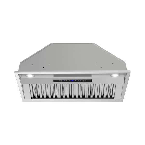 34 in. 350 CFM Frascati Ducted Insert Range Hood in Brushed Stainless Steel,Baffle Filters, Touchpad Control, LED Lights