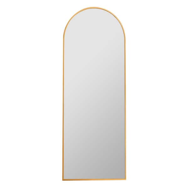 Unbranded 23.62 in. W x 65 in. H Modern Arch Metal Framed Gold Floor Standing Mirror