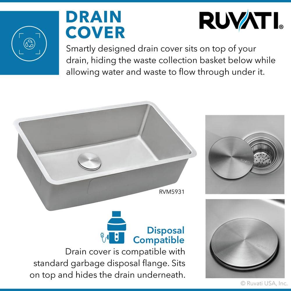 Ruvati 35" Stainless Steel Drop-In Single Bowl Kitchen Sink